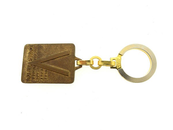 LOUIS VUITTON Logo Martier Vintage MALLETIER DEPUIS 1854 Key charm Key ring