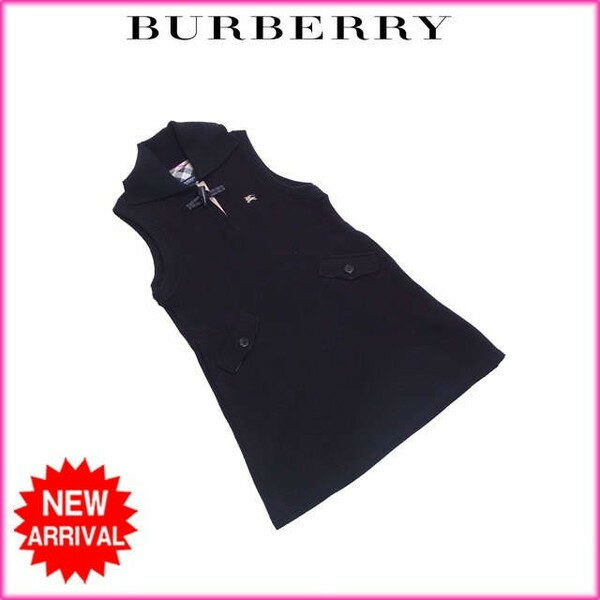 バーバリー ワンピース トグルボタン付き ニット キッズ110Aサイズ ノースリ ホース刺繍 中古の通販は