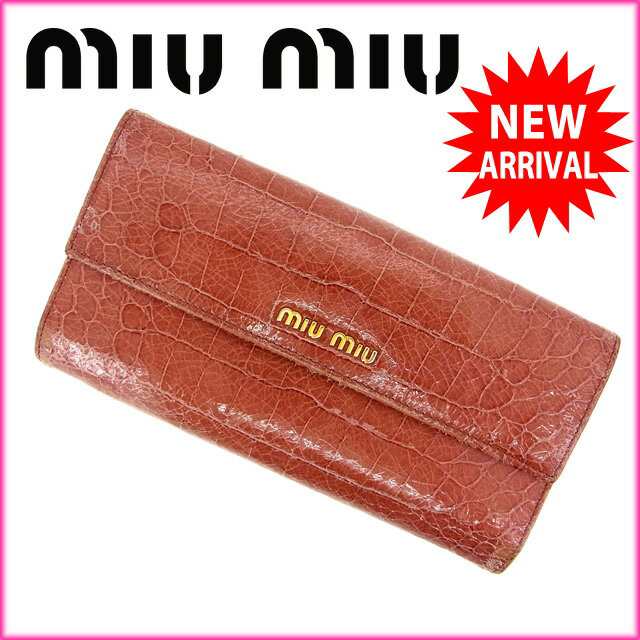 ミュウミュウ Miumiu 三つ折り財布 財布 小物 サイフ 長財布 レディース クロコダイル型押し 中古 Tの通販はau Pay マーケット ブランドデポtokyo