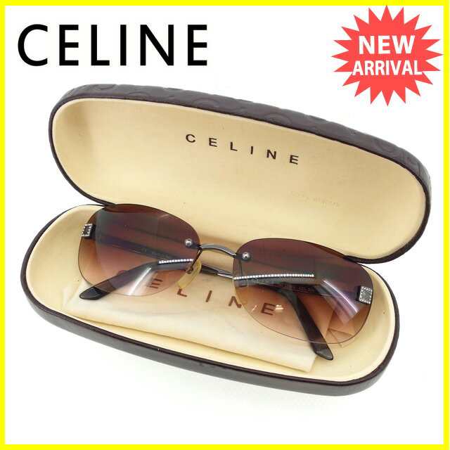 【年末年始クーポン】 セリーヌ CELINE サングラス ツーポイント 縁なし レディース マカダムマーク 【中古】 T11811｜au PAY  マーケット