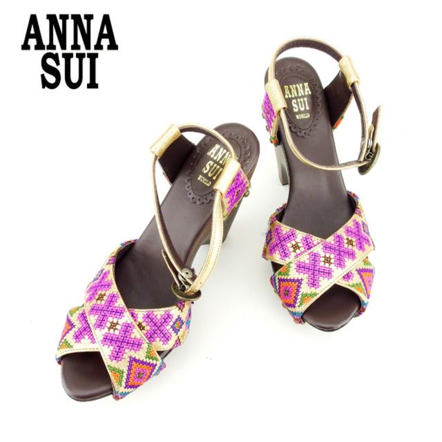 アナスイ Anna Sui サンダル シューズ 靴 メンズ可 刺繍 中古 T7640の通販はau Pay マーケット ブランドデポtokyo