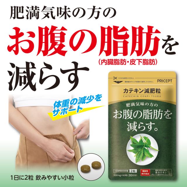 送料無料　肥満気味の方のお腹の脂肪を減らす カテキン減肥粒 機能性表示食品　60粒30日分　7個組　粒タイプ　緑茶カテキン　ガレート型茶カテキン 体脂肪　ダイエット サプリ 健康食品_2