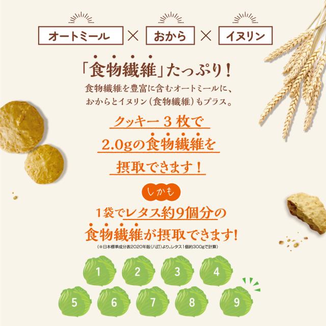 期間限定特価 オートミールクッキーすらりプレーン 300g 約45枚入 3個