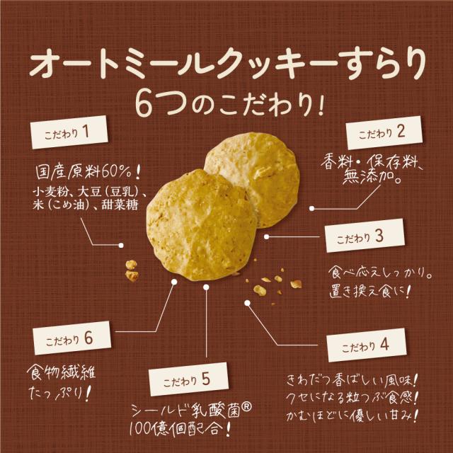 期間限定特価 オートミールクッキーすらりプレーン 300g 約45枚入 3個