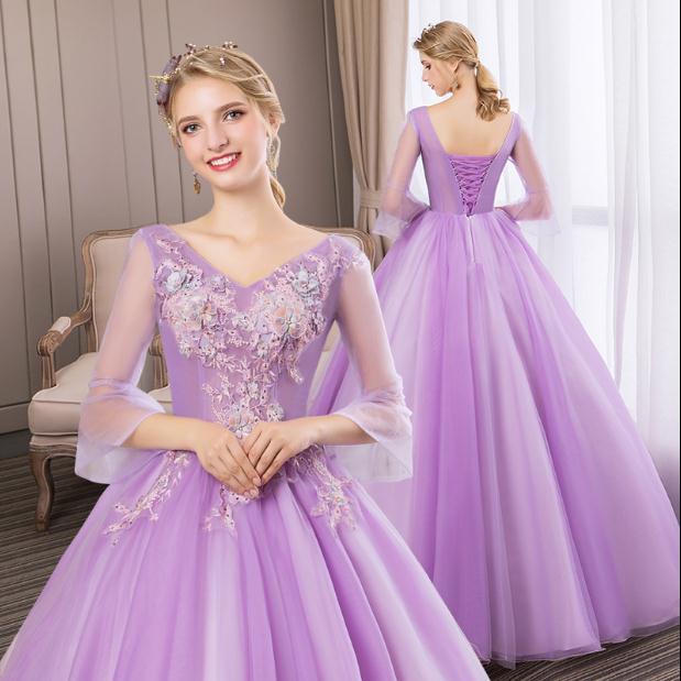 スミレ パーティードレス ウェディングドレス 発表会 演奏会用ドレス プリンセスライン 二次会 花嫁衣裳にも の通販はau Pay マーケット Dream洋服屋