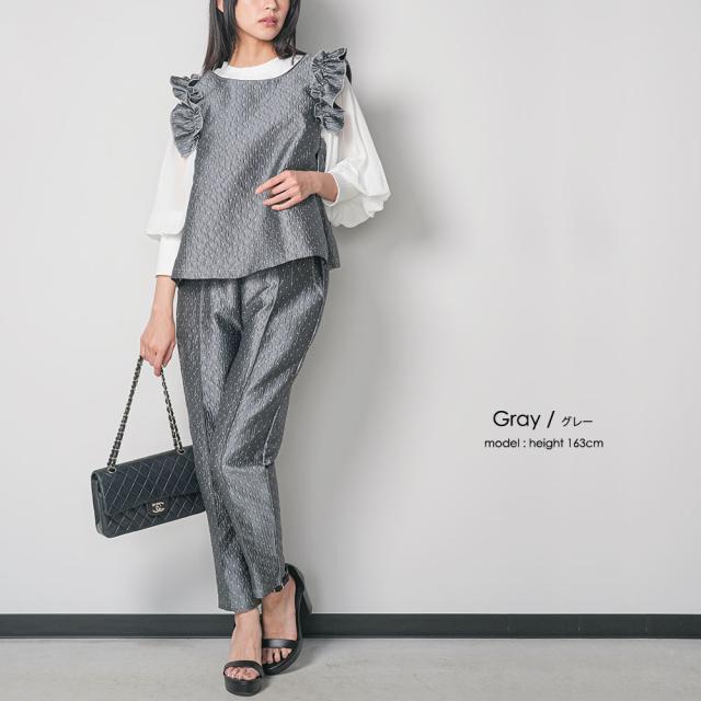 冬新作 ドットセットアップ  上下セット トップス パンツ M  セット レディース 卒業式 入学式  秋冬 ミリアンデニ ネコポス対応 s191091 冬新作 ドットセットアップ 上下セット トップス パンツ M セット