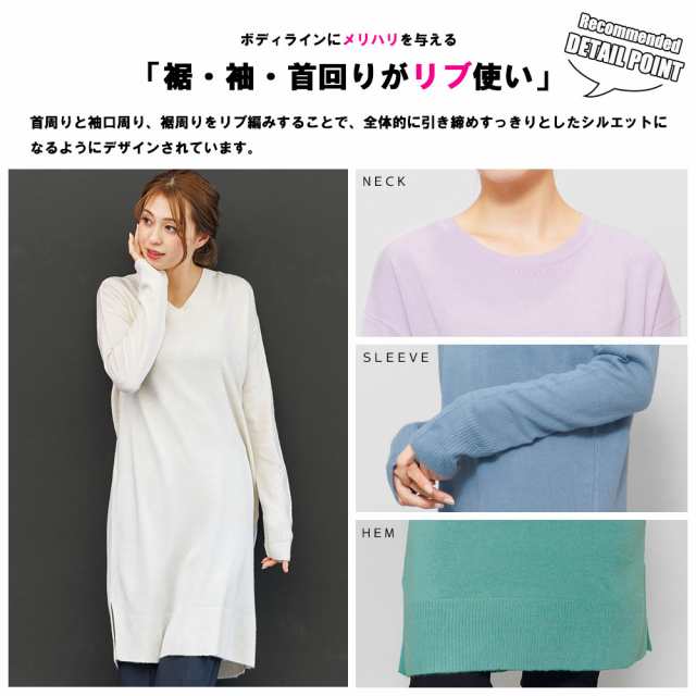 manche  カシミア100%ひざ丈ワンピース　ブルー　M程度　レディース