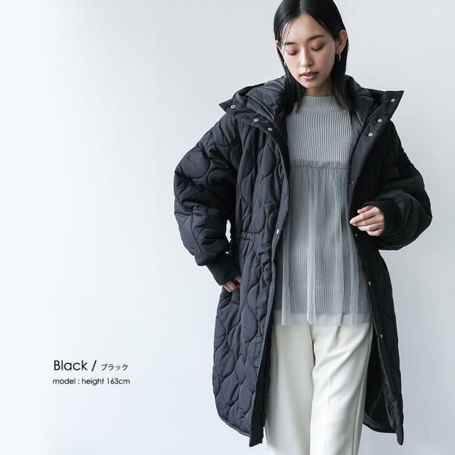 夏新作 キルトフード付きコート 防寒 アウター  ロング  ジャケット レディース アウター 春夏 ミリアンデニ a8127_5