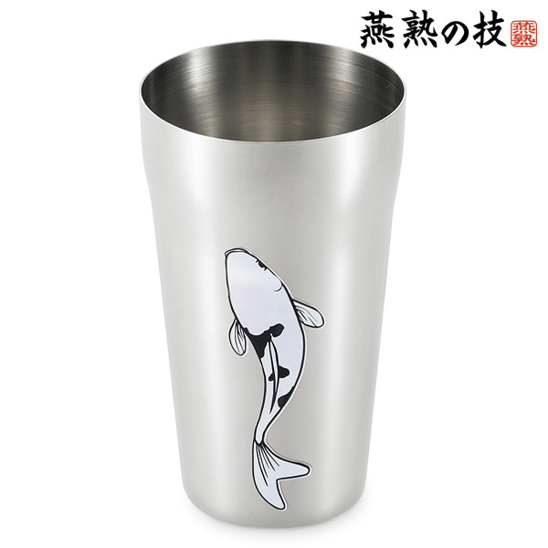 送料無料 燕熟の技 感温ステンレスタンブラー420ml 錦鯉/EJK-401/タンブラー ステンレス 感温 保温 保冷 コップ カップ 日本製 国産 ギフト 贈り物 燕 よこやま