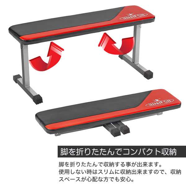 送料無料】鉄人倶楽部 フラットベンチ＆ダンベル10kg×2個セット/IMC