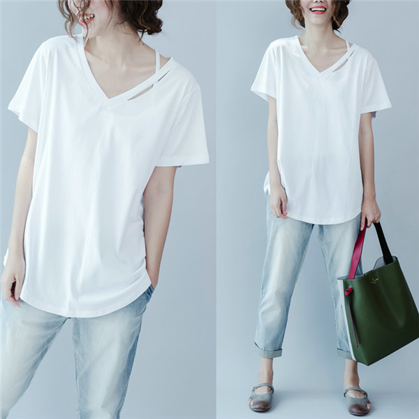 メ便送料無料 半袖ロンt レディース 半袖tシャツ ロングtシャツ Vネック ロングブラウス ゆったり おしゃれ ビッグt ロンティー ティーシの通販はau Pay マーケット Denny Honey