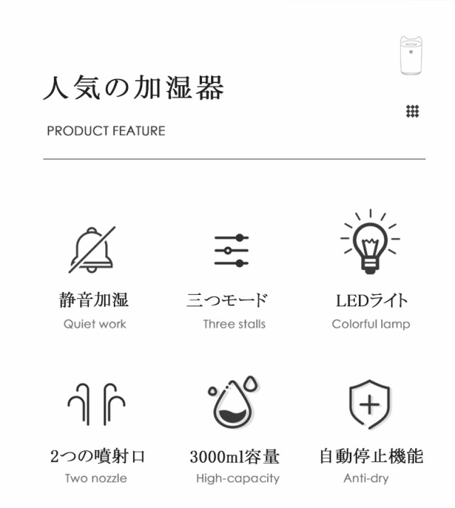 セール本物 コロナ予防 加湿器 卓上 超音波 大容量 3L 加湿 卓上加湿器 オフィス 上から給水 おしゃれ 上部給水式加湿器 上部給水型加湿器 家電 加湿器 ホワイト 卓上 超音波加湿器 大容量 3L 超音波