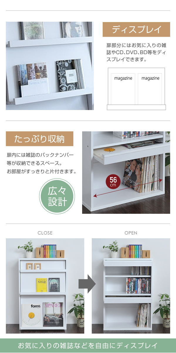 6BOXシリーズ ディスプレイラック フラップ扉 2枚 別売 脚付き 有り_3