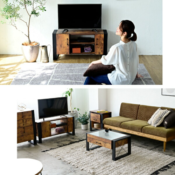 ブルックリンスタイル テレビボード 40型 幅90 高さ45 奥行33 ハイ