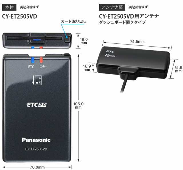 Panasonic パナソニック ナビ連動 ETC2.0 車載器 高度化光