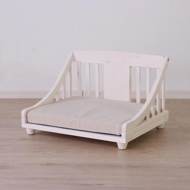 ペットベッドマット付き ペット用品 ペット家具 ペットベッド ベッド かわいい おしゃれ マットレス付き  Sサイズ PB-TI-S-WH_4