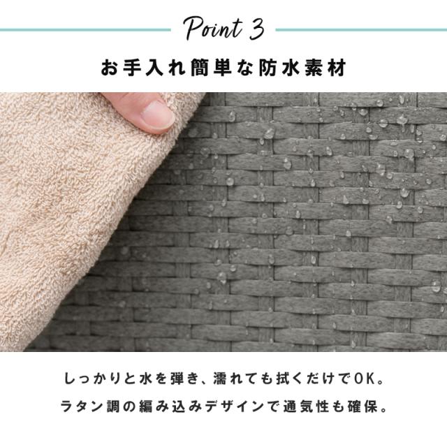 ランドリーチェスト スリム 3段 幅20 防水 完成品 省スペース 隙間収納 かご 籠 バスケット 収納チェスト 収納ラック おしゃれ シンプル トイレ 洗面所 脱衣所 洗濯機横 トイレラック サニタリーチェスト 収納 収納棚 RAN2406_4