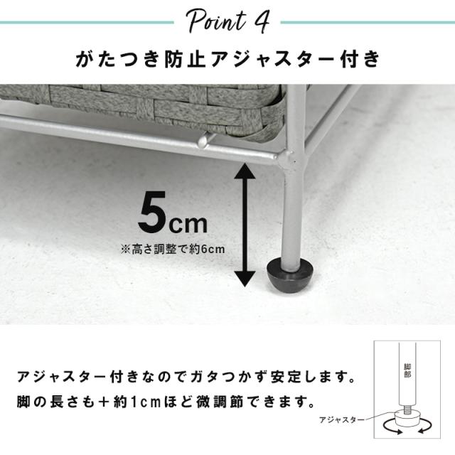 ランドリーチェスト スリム 3段 幅20 防水 完成品 省スペース 隙間収納 かご 籠 バスケット 収納チェスト 収納ラック おしゃれ シンプル トイレ 洗面所 脱衣所 洗濯機横 トイレラック サニタリーチェスト 収納 収納棚 RAN2406_5