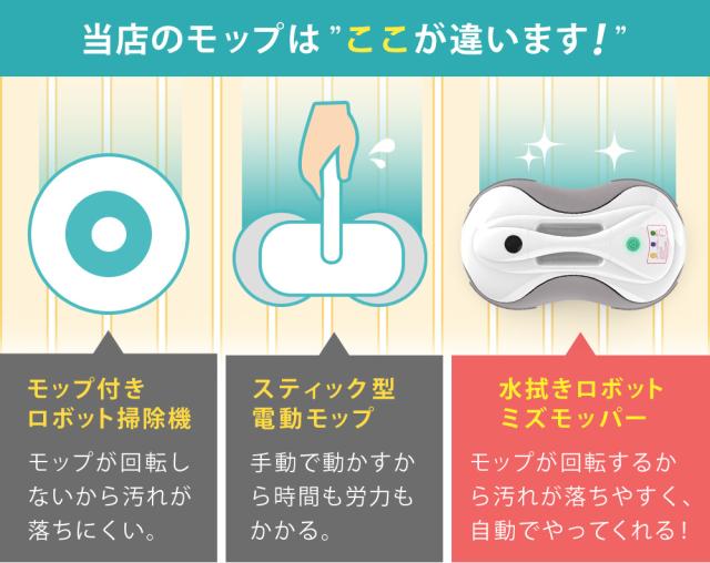 水拭きロボット ミズモッパー ロボット掃除機 モップクリーナー 1年