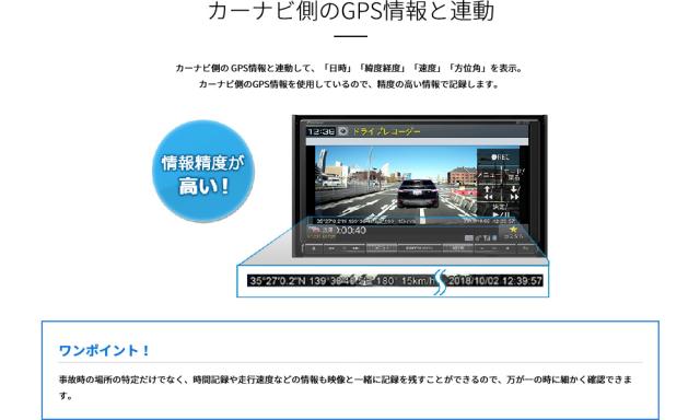 ドライブレコーダーユニット カロッツェリア carrozzeria カーナビ連動 小型 高画質 ドラレコ セパレートタイプ Full HD画質 LED信号機対応 録画 駐車監視 ドライブレコーダーリンク Pioneer パイオニア VREC-DS600_3