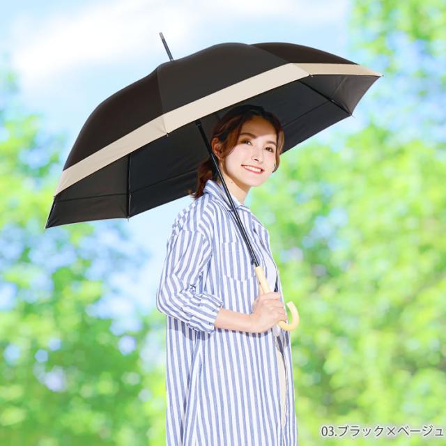 日傘 完全遮光 長傘 晴雨兼用 8本骨［ ブラックコーティングで反射光も