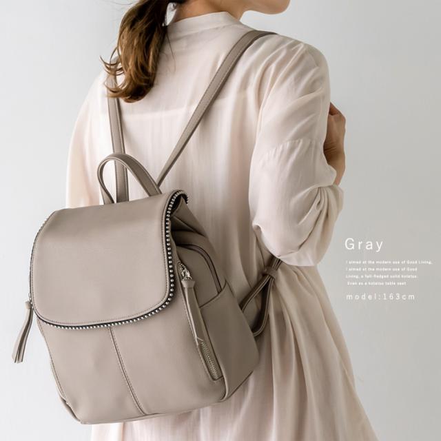 グラタンテ ボールスタッズ 3スペース ミニリュック レディース