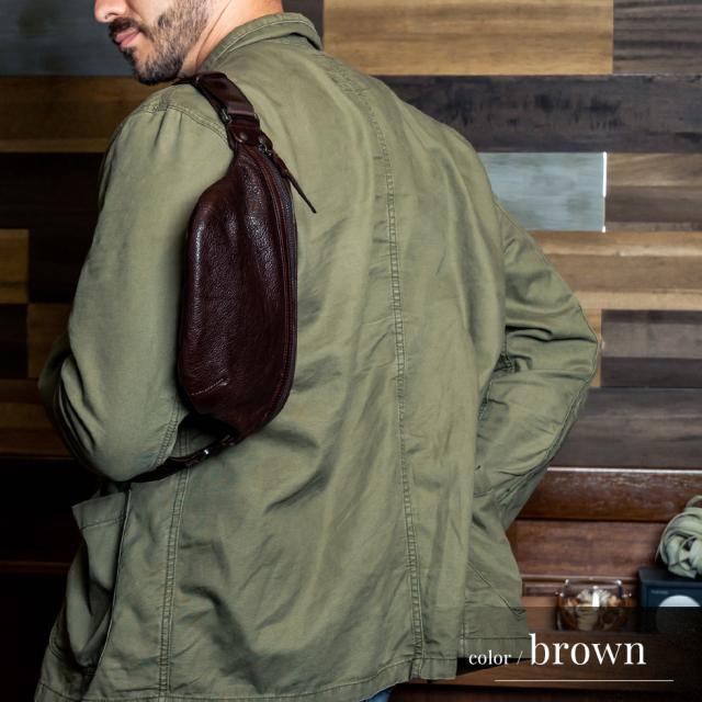 ボディバッグ ショルダーバッグ メンズ 本革 バングラデシュレザー