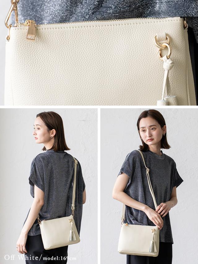 ショルダーバッグ レディース 革 斜めがけ 大人 軽量 レザー 小さめ 軽い スクエア ミニショルダーバッグ 肩掛け タッセル付き 大容量 仕切り 3スペース 多収納 おしゃれ ファスナー 黒 sib-20042n 【aroco/アロコ】プレゼント新生活 ショルダーバッグ レディース 革 斜めがけ 大人 軽量 レザー 小さめ