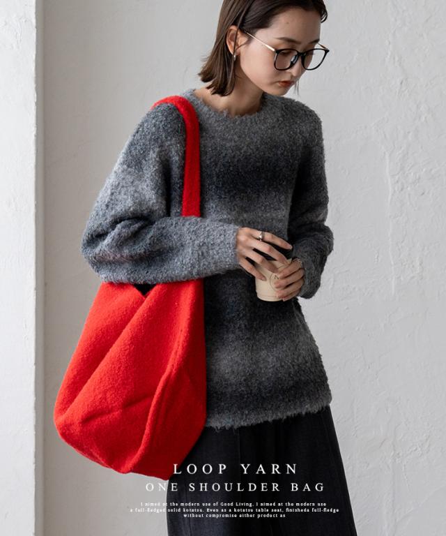 トートバッグ レディース a4 軽量 ワンショルダーバッグ 大きめ 大容量 ワンハンドル 大人 柔らかい 肩掛け トートバッグ くったり 個性的 おしゃれ シンプル ブークレ nsb-30254z 【aroco/アロコ】 秋冬 秋バッグ クリスマス プレゼントの通販は