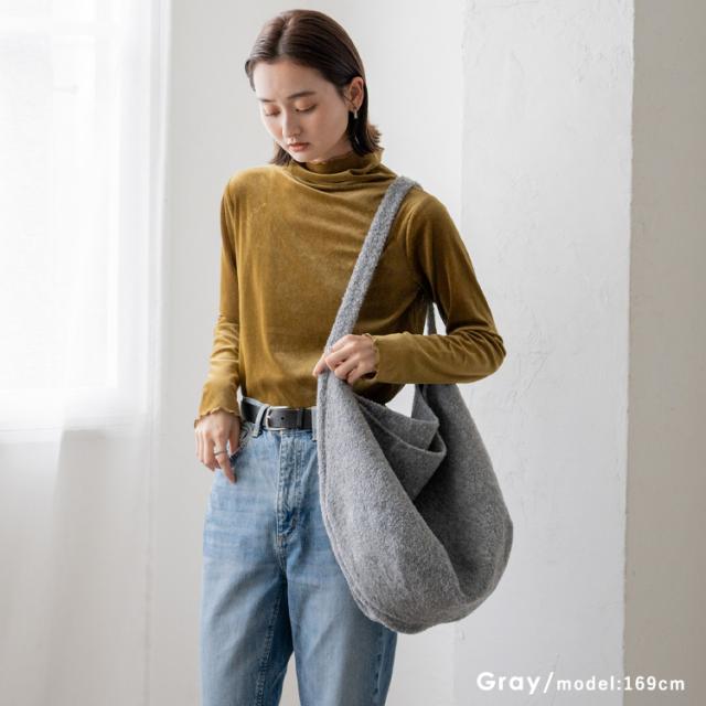 トートバッグ レディース a4 軽量 ワンショルダーバッグ 大きめ 大容量 ワンハンドル 大人 柔らかい 肩掛け トートバッグ くったり 個性的 おしゃれ シンプル ブークレ nsb-30254z 【aroco/アロコ】 秋冬 秋バッグ クリスマス プレゼントの通販は