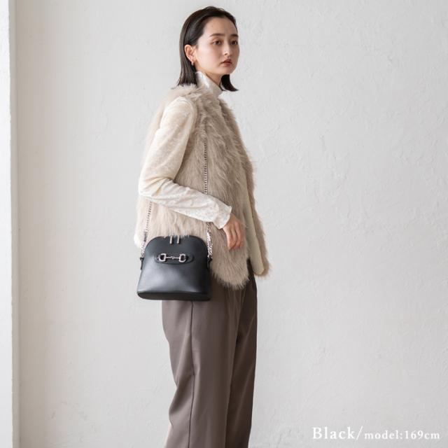 ショルダーバッグ レディース 革 本革 ビット金具 斜めがけ 大人