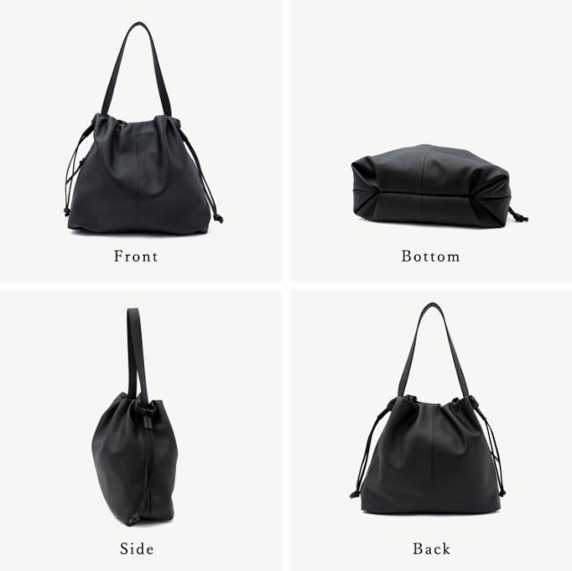 巾着 バッグ 革 本革 トートバッグ レディース a4 ワンハンドル 大容量