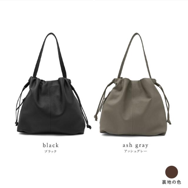 巾着 バッグ 革 本革 トートバッグ レディース a4 ワンハンドル 大容量