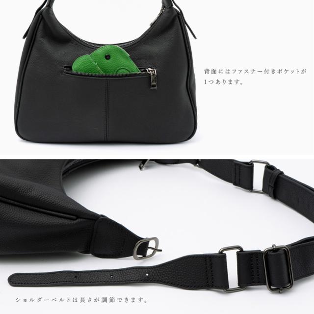 ショルダーバッグ レディース ハーフムーン B5 2way 本革 大人