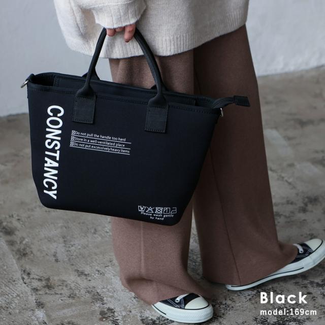 トートバッグ レディース ネオプレーン b5 大容量 通勤 通学 ロゴ 英字