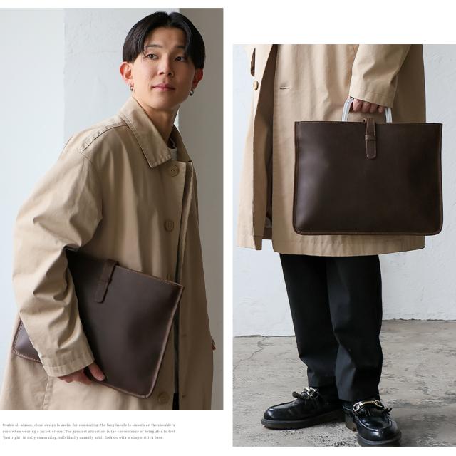 トートバッグ メンズ 本革 2way ショルダーバッグ クラッチバッグ 革