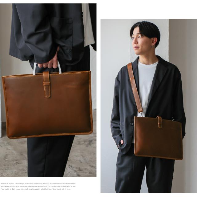 トートバッグ メンズ 本革 2way ショルダーバッグ クラッチバッグ 革