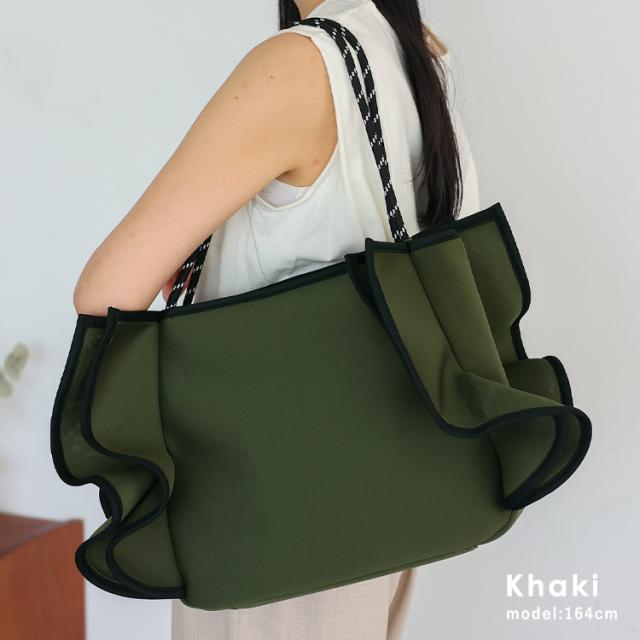 トートバッグ レディース 大きめ フリル 軽量 a4 大容量 通勤 通学