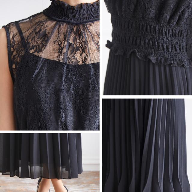 結婚式 ワンピース ロング丈 ノースリーブ パーティードレス