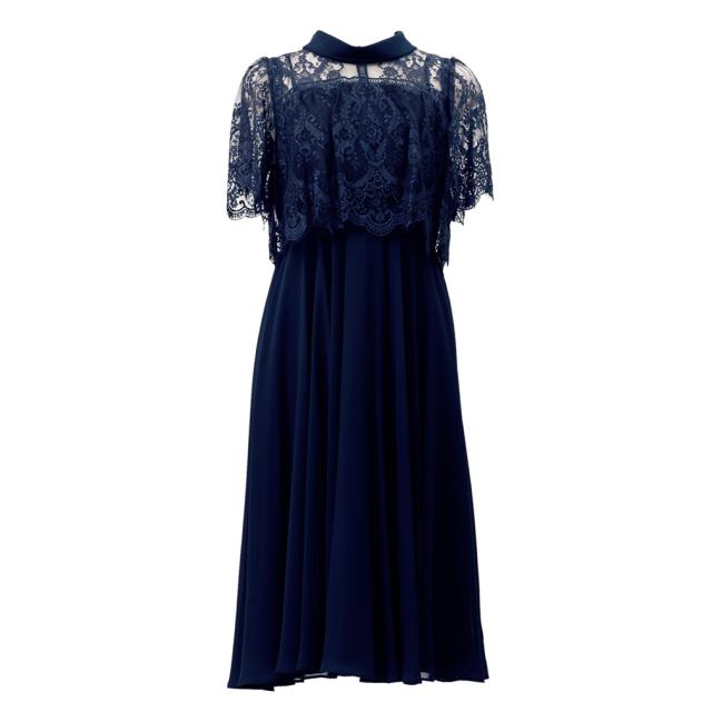 結婚式 ワンピース ミモレ丈 半袖 パーティードレス フォーマルドレス