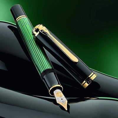 ペリカン 万年筆 スーベレーン M600 ブラック/グリーン 緑縞 グリーン ...