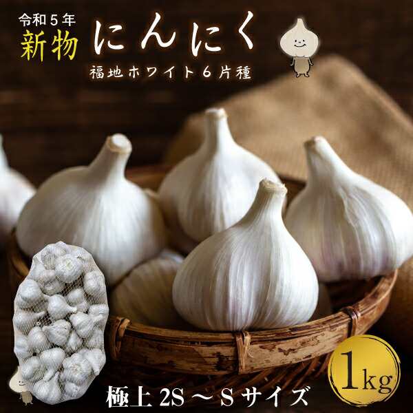 青森 にんにく1kg SSサイズ 約30玉から35玉 福地ホワイト6片 国産