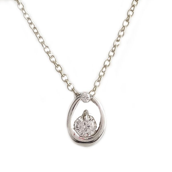 ホワイトゴールド K18 ダイヤモンド ネックレス ペンダント K18wg ダイヤ 0.11ct｜au PAY マーケット