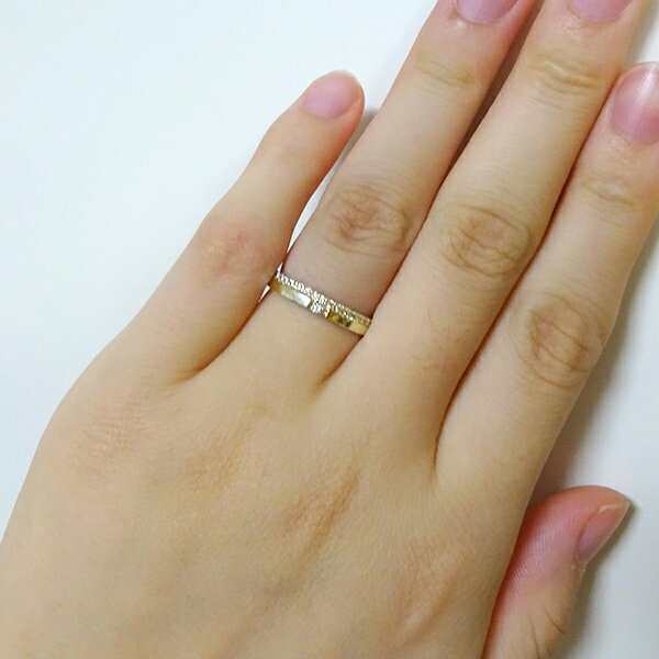 結婚指輪 イエローゴールド K10 マリッジリング ペアリング ダイヤモンド ペア2本セット K10yg ダイヤ