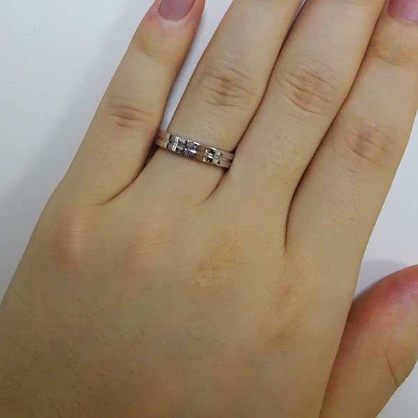 幅広 クロス 結婚指輪 マリッジリング プラチナ ペアリング