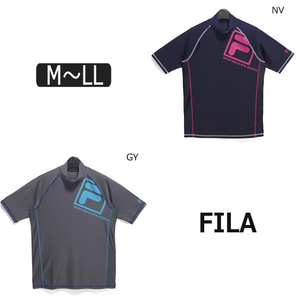 メンズ 水着 Fila 半袖 ラッシュガード M L Ll Nvネイビー Gyグレー 425 294 フィラ メンズ水着 大きいサイズあり 半袖 ラッシュガードの通販はau Pay マーケット すまいるまこ店