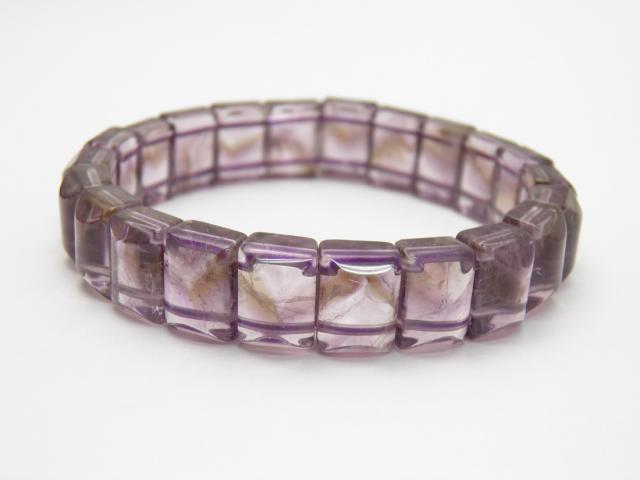 【現品】 バングル 山入り 紫水晶 ファントムアメジスト 12x8mm ブレスレット パワーストーンの通販は