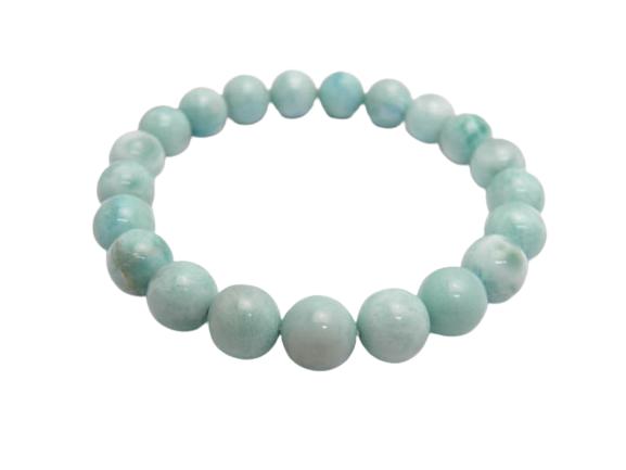 Premium_Endlessブレスレット AA ラリマー 9.4mmブレスレット 現品 三大ヒーリングストーン 送料無料 天然石 パワーストーンの通販は