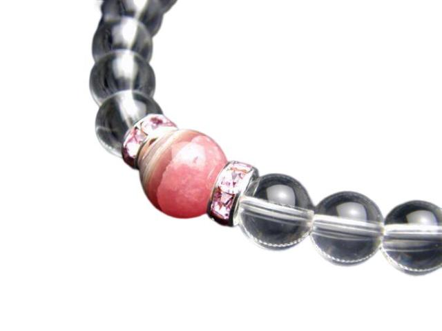 【10mmシンプル1´sブレスレット】 恋のお守り・インカローズ（ロードクロサイト）10mm ワンポイント 天然石 パワーストーンの通販は 7,026円