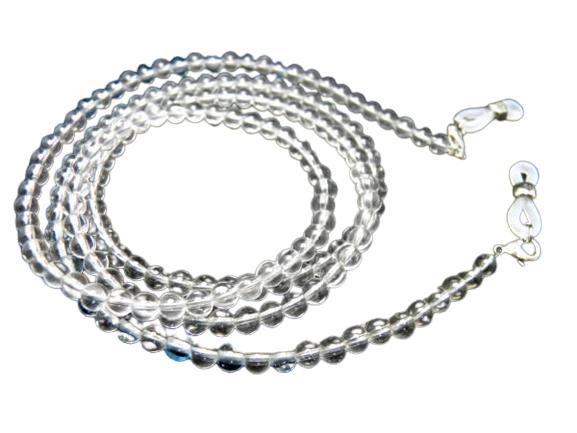 ブルートパーズAAA＆水晶AAA 4mm玉 デザインメガネチェーン 風水 パワーストーン 眼鏡チェーン グラスコード